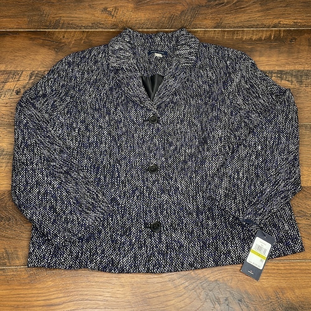 Tommy Hilfiger Cropped Textured Jacket‎ Blazer  - Size 14